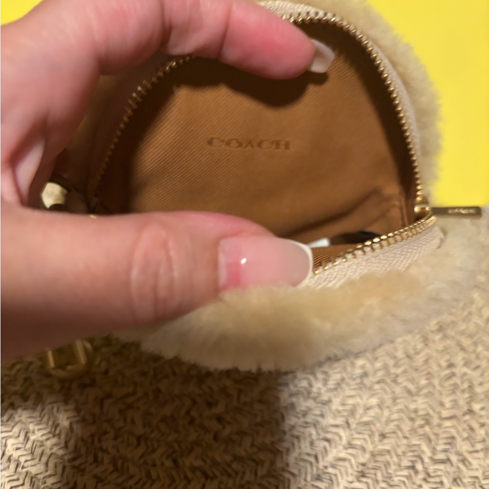 COACH Shearling Coin Bag Charm - Picture 6 of 9